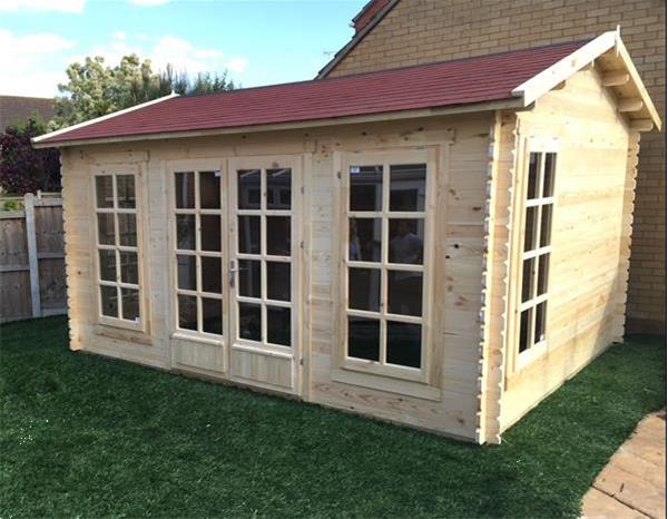 Grote foto blokhut arne 450x350 cm tuin en terras tuinhuisjes en blokhutten