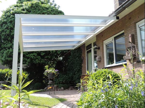 Grote foto greenline veranda 500x300 cm 2 staanders polycarbonaat d tuin en terras tegels en terrasdelen