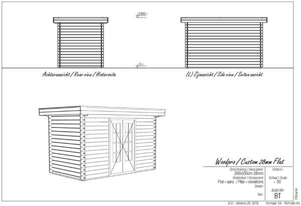 Grote foto blokhut tuinhuis lelystad 350x200 cm 28 mm tuin en terras tuinhuisjes en blokhutten