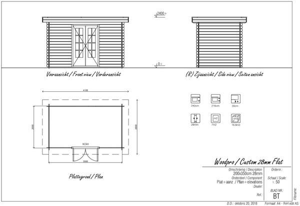 Grote foto blokhut tuinhuis lelystad 350x200 cm 28 mm tuin en terras tuinhuisjes en blokhutten