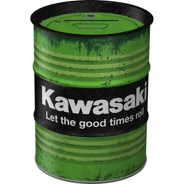 Grote foto money box oil barrel kawasaki let the good times roll verzamelen overige verzamelingen