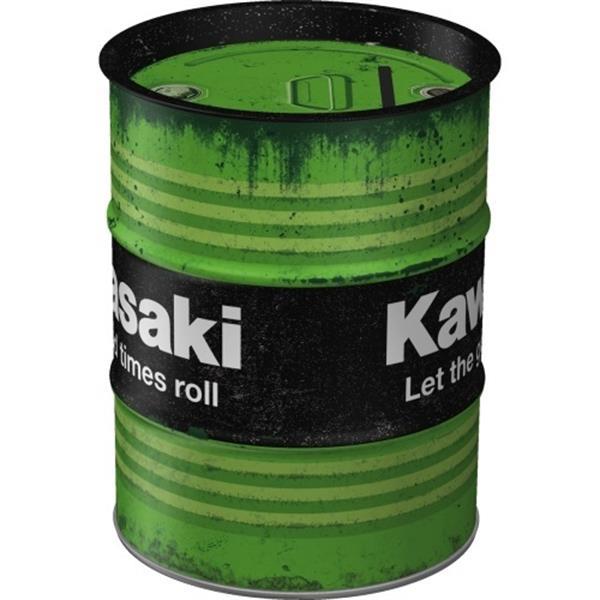 Grote foto money box oil barrel kawasaki let the good times roll verzamelen overige verzamelingen