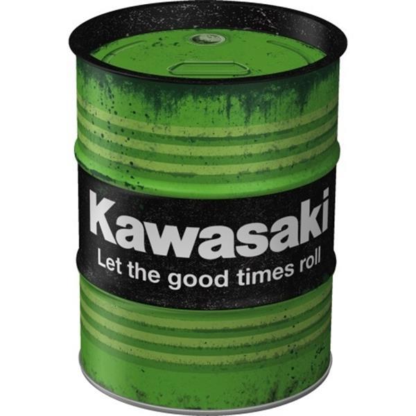 Grote foto money box oil barrel kawasaki let the good times roll verzamelen overige verzamelingen