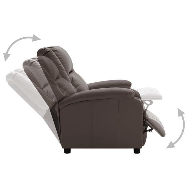 Grote foto vidaxl 322438 recliner brown faux leather huis en inrichting stoelen