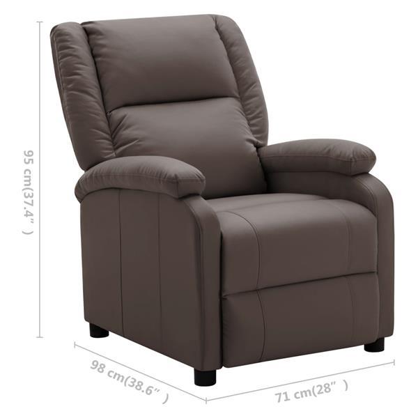 Grote foto vidaxl 322438 recliner brown faux leather huis en inrichting stoelen