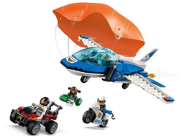 Grote foto lego city 60208 luchtpolitie parachute arrestatie kinderen en baby duplo en lego