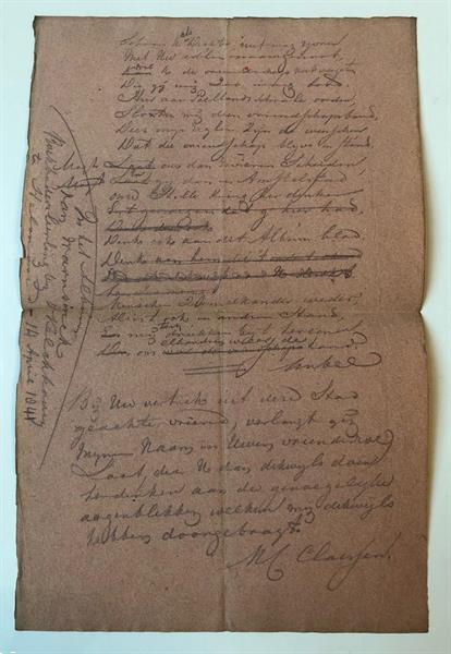 Grote foto manuscript poem warnsinck van kelckhoven helmond conce verzamelen overige verzamelingen