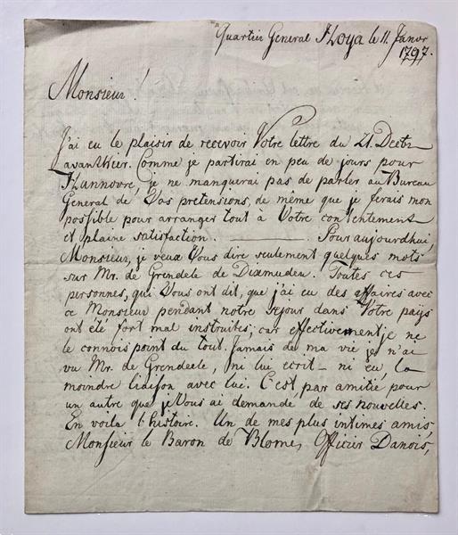 Grote foto manuscript military french 1792 brief in het frans van c boeken overige boeken