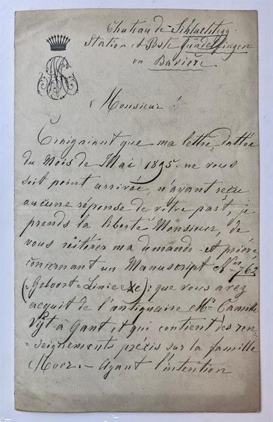 Grote foto manuscript letter in french 1895 brief in het frans van boeken overige boeken