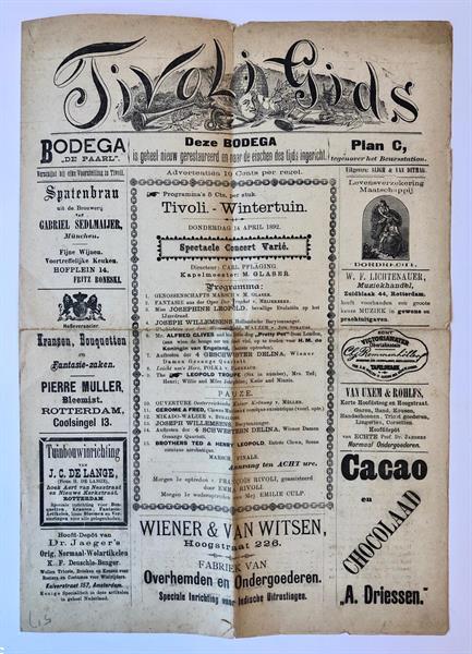 Grote foto rotterdam newspaper 1892 tivoli gids tivoli. wintertuin boeken tijdschriften en kranten