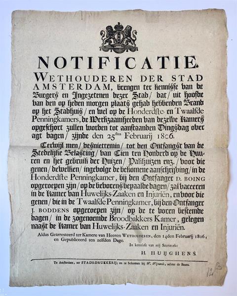 Grote foto printed publication 1806 amsterdam fire brand stadhuis boeken geschiedenis wereld