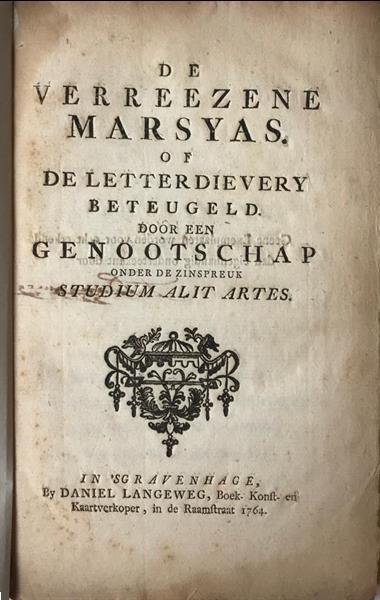 Grote foto literature 1764 de verreezene marsyas of de letterdievery boeken overige boeken
