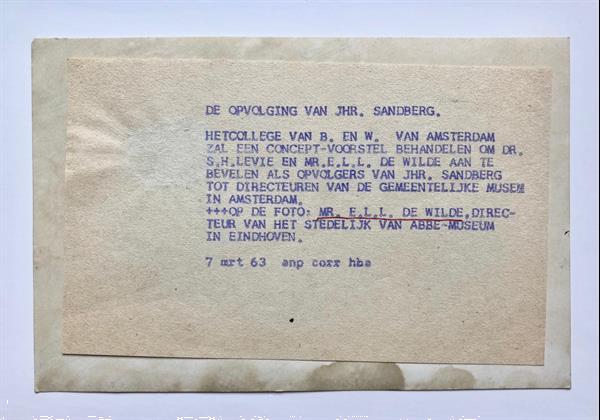 Grote foto photography 1963 portretfoto van mr. e.l.l. de wilde dir boeken fotografie en design