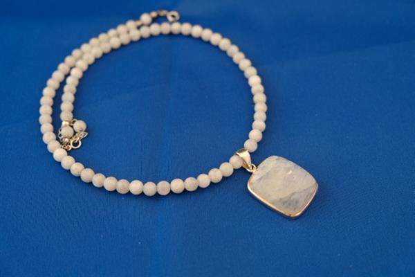 Grote foto maansteen ketting sieraden tassen en uiterlijk kettingen