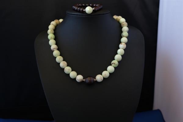 Grote foto lemon chrysopraas granaat ketting armband set sieraden tassen en uiterlijk kettingen