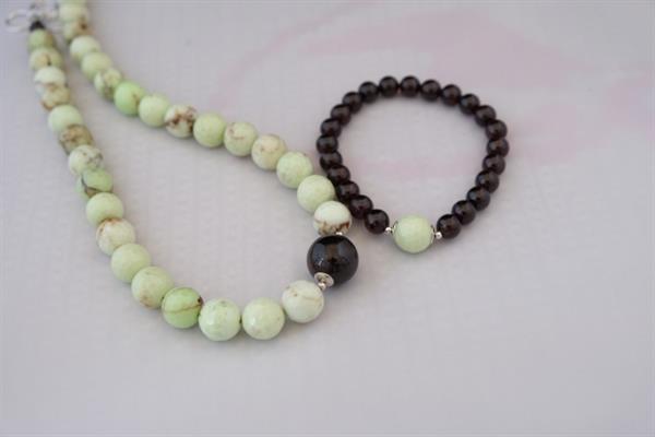 Grote foto lemon chrysopraas granaat ketting armband set sieraden tassen en uiterlijk kettingen