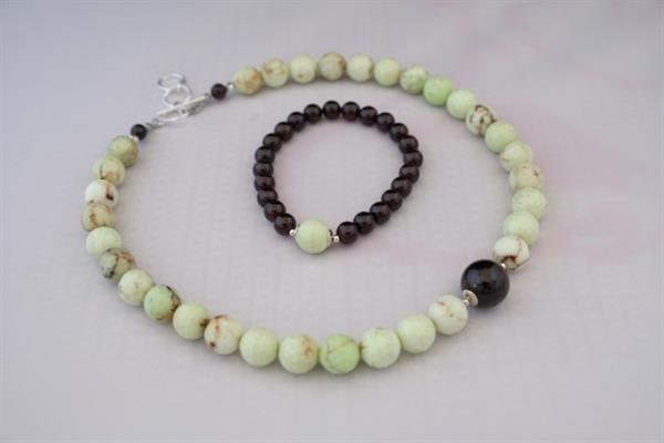 Grote foto lemon chrysopraas granaat ketting armband set sieraden tassen en uiterlijk kettingen