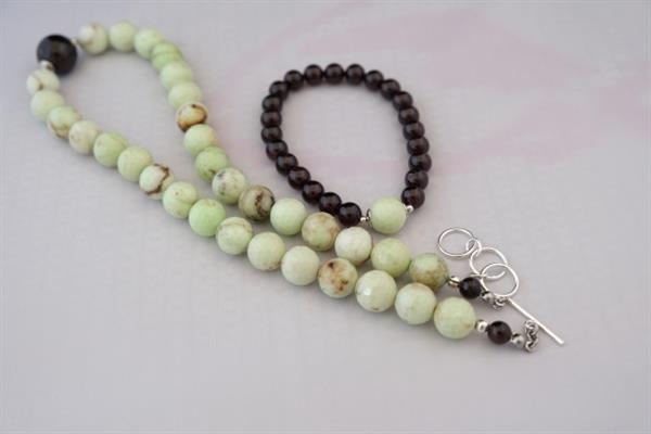 Grote foto lemon chrysopraas granaat ketting armband set sieraden tassen en uiterlijk kettingen