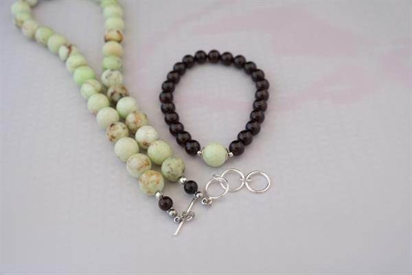 Grote foto lemon chrysopraas granaat ketting armband set sieraden tassen en uiterlijk kettingen