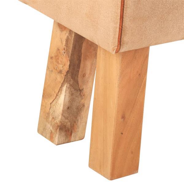 Grote foto vidaxl bankje turnbok 160 cm echt leer en massief mangohout huis en inrichting overige huis en inrichting