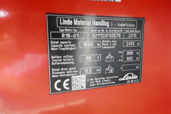 Grote foto vs 20665 bj2015 elektrische reachtruck linde r16 6.660mm doe het zelf en verbouw hefwerktuigen