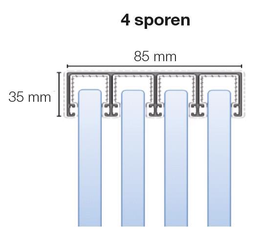 Grote foto glasschuifwand profiline 4 spoor breedte 400 cm tuin en terras tegels en terrasdelen