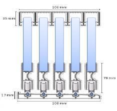 Grote foto glasschuifwand profiline 5 spoor breedte 500 cm tuin en terras tegels en terrasdelen