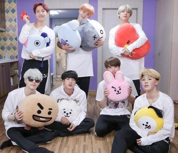 Grote foto bts bt21 cooky plush cushion w signature bag huis en inrichting kussens
