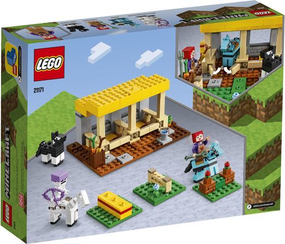 Grote foto lego minecraft 21171 de paardenstal kinderen en baby duplo en lego