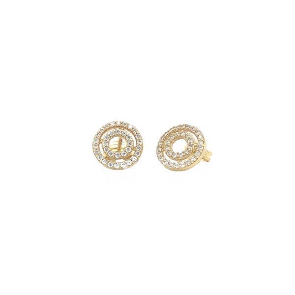 Grote foto gouden oorstekers met zirkonia 14 krt 119.5 sieraden tassen en uiterlijk oorbellen