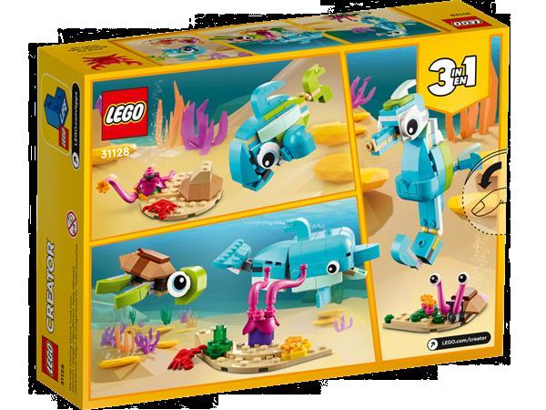 Grote foto lego creator 31128 dolfijn en schildpad kinderen en baby duplo en lego