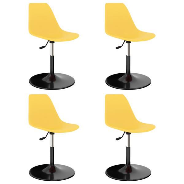 Grote foto vidaxl chaises de salle manger pivotantes 4 pcs jaune pp huis en inrichting stoelen