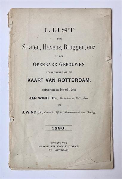 Grote foto rotterdam lijst der straten havens bruggen enz. en der boeken overige boeken