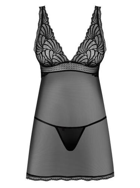 Grote foto sweetia babydoll met bijpassende string zwart erotiek kleding
