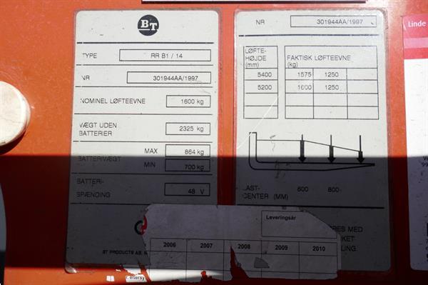 Grote foto vs 20684 elektrische reachtruck bt 5400mm 1400kg sideshift doe het zelf en verbouw hefwerktuigen