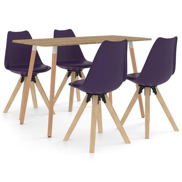 Grote foto vidaxl 5 delige eethoek lila huis en inrichting complete eetkamers