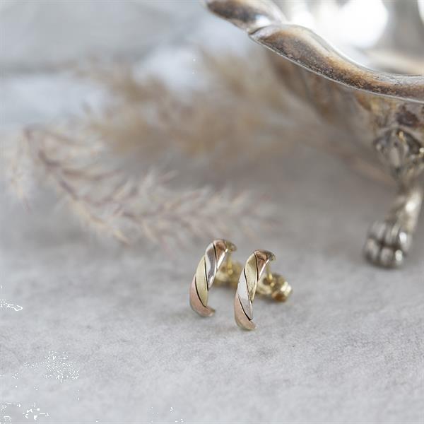 Grote foto tricolour gouden oorstekers 14 krt 157.5 sieraden tassen en uiterlijk oorbellen