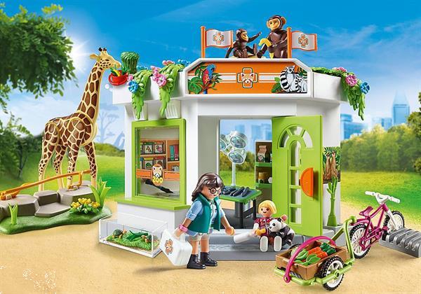 Grote foto playmobil city life 70900 dierenartspraktijk in de dierentui kinderen en baby duplo en lego