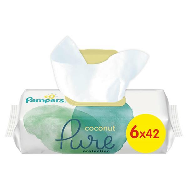 Grote foto pampers pure coconut billendoekjes 252 doekjes 6 x 4 kinderen en baby dekens en slaapzakjes