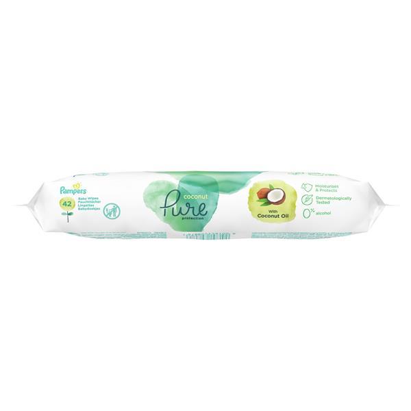 Grote foto pampers pure coconut billendoekjes 252 doekjes 6 x 4 kinderen en baby dekens en slaapzakjes