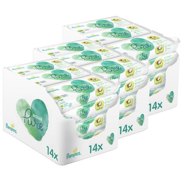 Grote foto pampers pure coconut billendoekjes 1764 doekjes 42 x kinderen en baby dekens en slaapzakjes