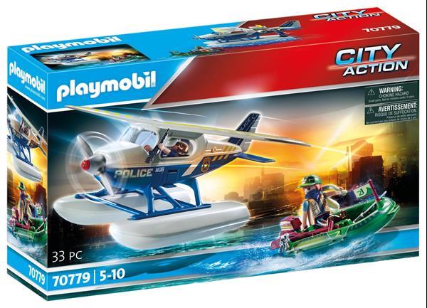Grote foto playmobil city action 70779 politiewatervliegtuig smokkelaa kinderen en baby duplo en lego