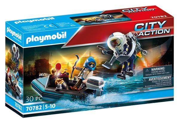 Grote foto playmobil city action 70782 politiejetpack arrestatie van d kinderen en baby duplo en lego