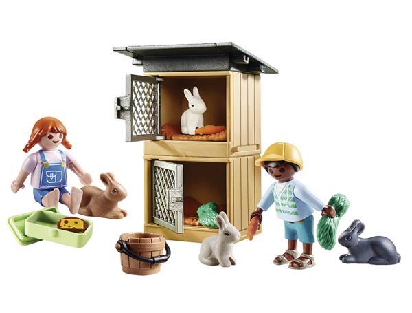 Grote foto playmobil country 70675 gift set konijnenvoeding kinderen en baby duplo en lego