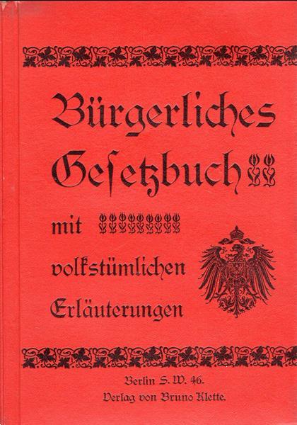 Grote foto buergerliches gesetzbuch mit volkstuemlichen 1900 boeken politiek en maatschappij