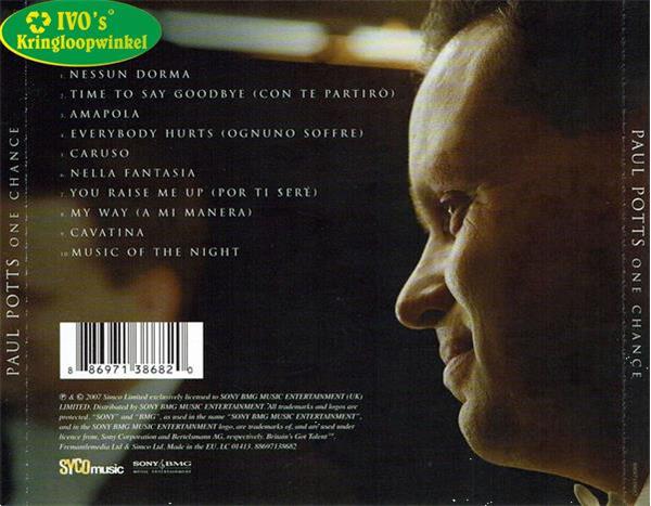 Grote foto cd paul potts one chance 2007 muziek en instrumenten cds minidisks cassettes