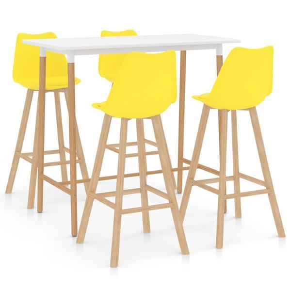 Grote foto vidaxl 5 delige barset geel huis en inrichting complete eetkamers