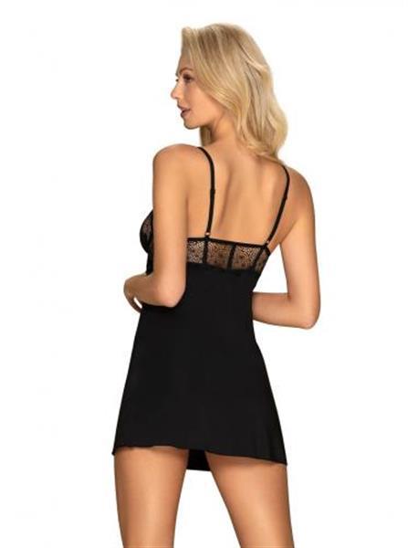 Grote foto sharlotte neglig met bijpassende string zwart erotiek kleding