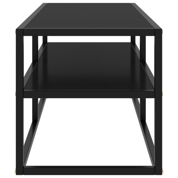 Grote foto vidaxl tv meubel met zwart glas 100x40x40 cm zwart huis en inrichting overige