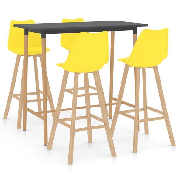 Grote foto vidaxl 5 delige barset geel huis en inrichting complete eetkamers